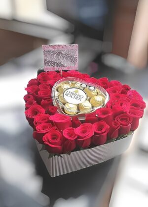 Corazón de rosas y ferrero R 113